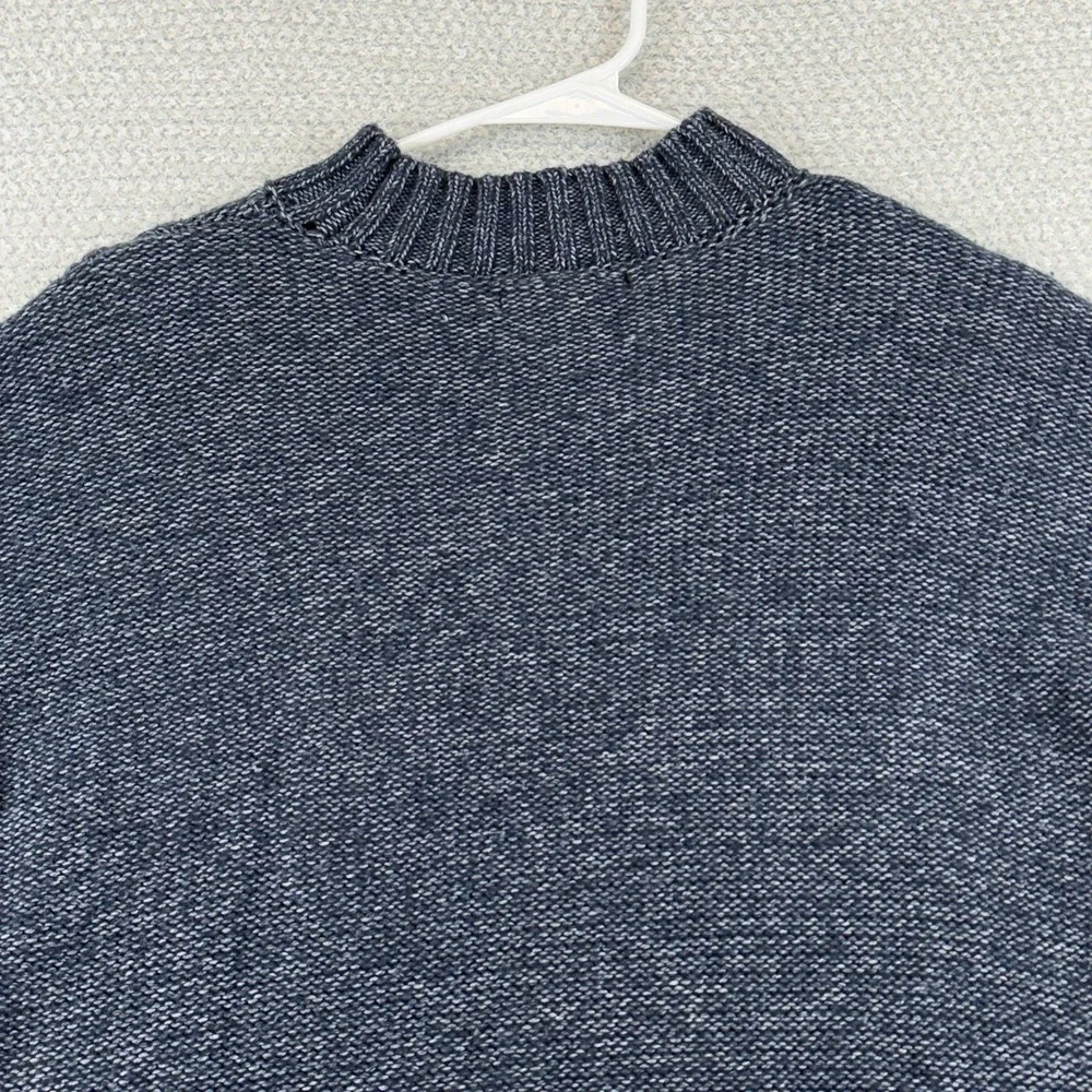 Banana Republic Cable Knit Sweater Mens Medium Blue Knarl Fisherman Preppy